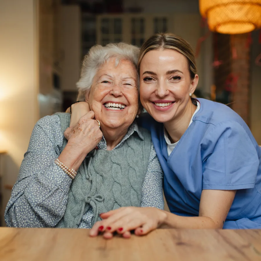 Older adult relaxing at home