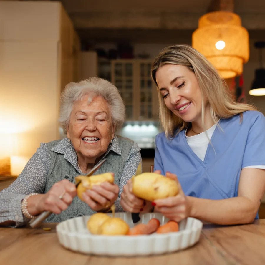 Older adult receiving support at home